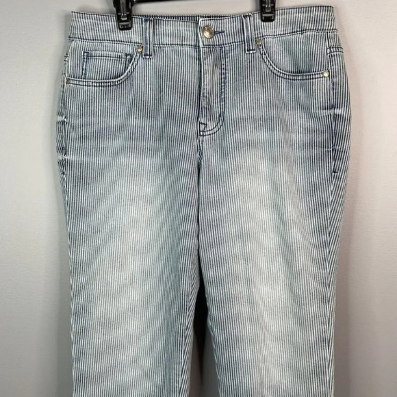 NINE WEST Vintage America Collection Jeans Blue Light Wash Stripe Boho Size 8 - Picture 3 of 10